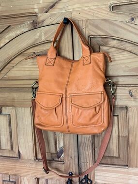 Bright Orange FOSSIL Fold Over Crossbody